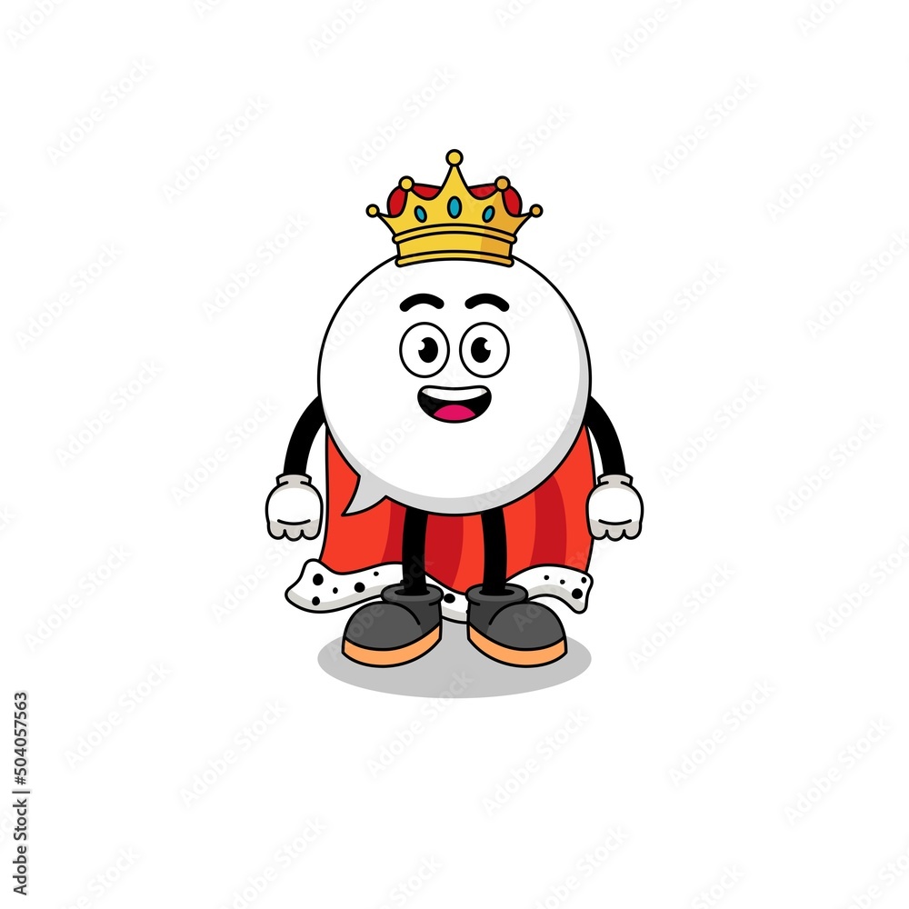 Mascot Illustration of speech bubble king