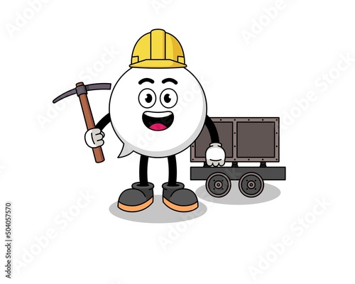 Mascot Illustration of speech bubble miner