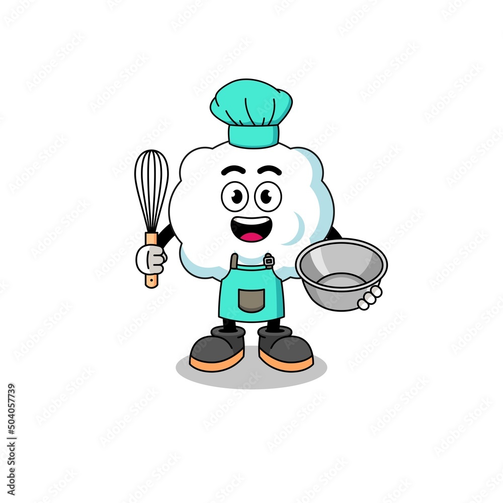 Illustration of cloud as a bakery chef Illustration of cloud as a bakery chef