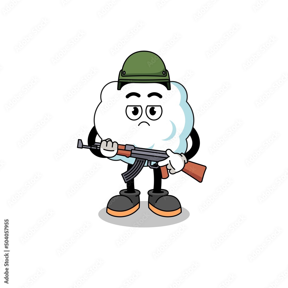 Cartoon of cloud soldier