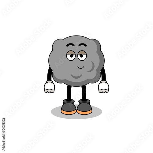 dark cloud cartoon couple with shy pose
