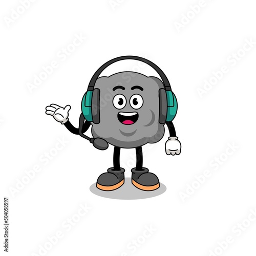 Mascot Illustration of dark cloud as a customer services