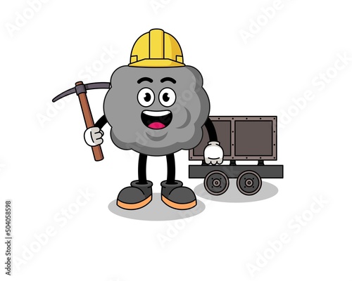 Mascot Illustration of dark cloud miner