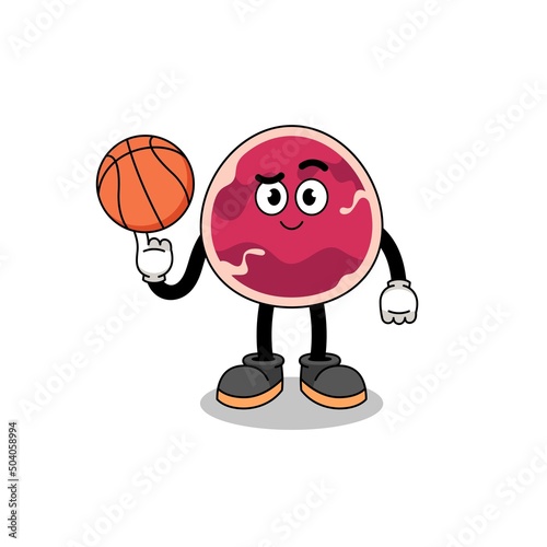 meat illustration as a basketball player