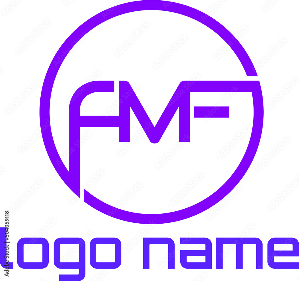Purple and circle AMF Initial Letter Logo Vector Purple and circle AMF Initial Letter Logo Vector