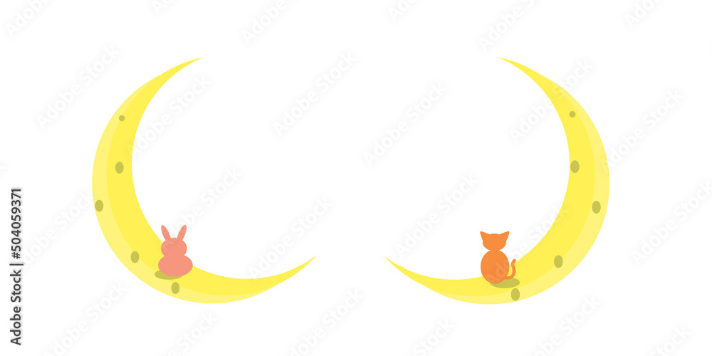Animal moon icon. Suitable for kids story, school, invitation card, template, friendship theme and the other Animal moon icon. Suitable for kids story, school, invitation card, template, friendship theme and the other