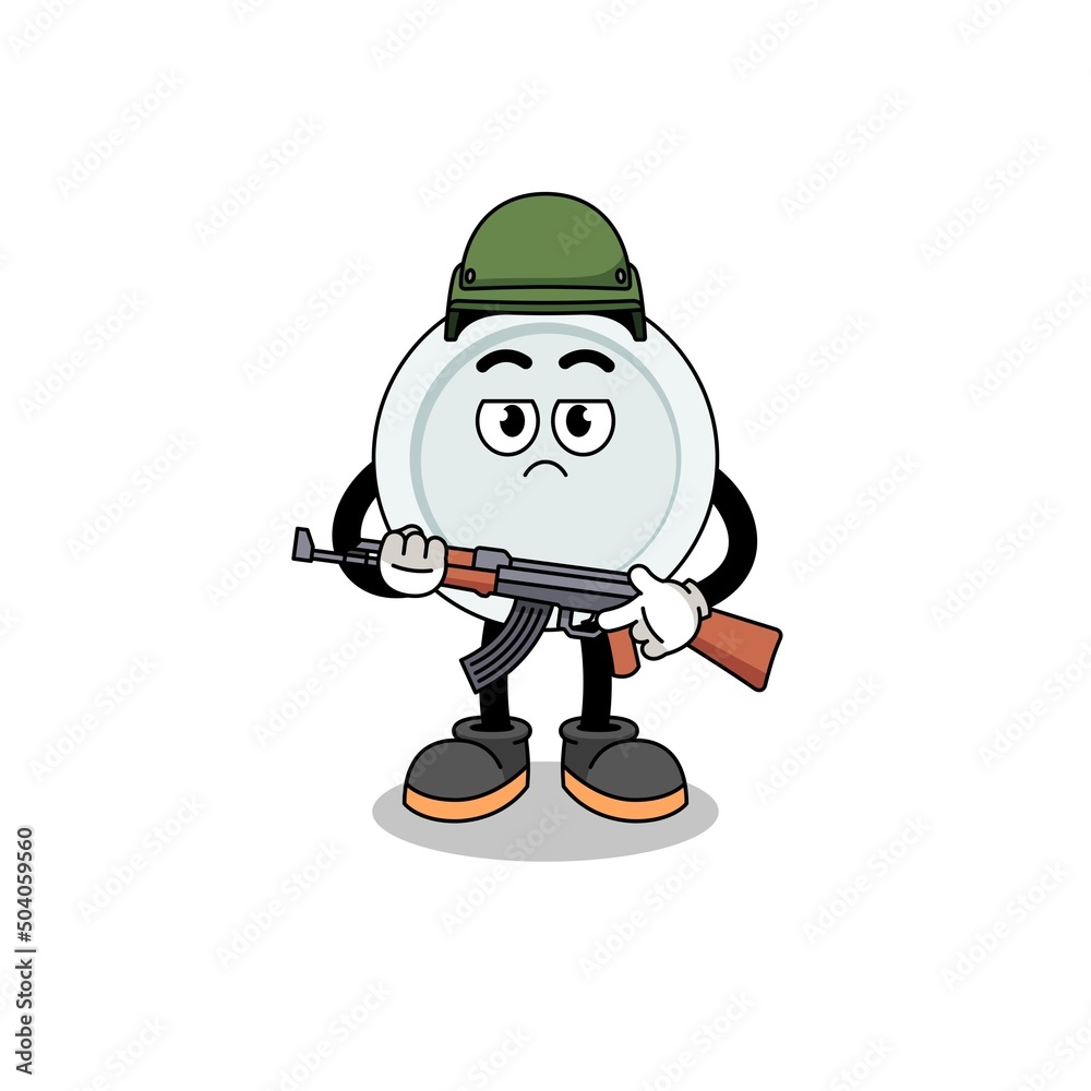 Cartoon of plate soldier