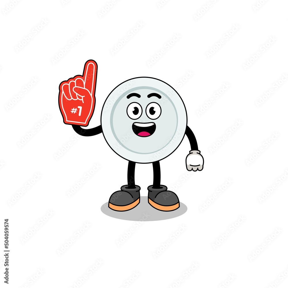 Cartoon mascot of plate number 1 fans Cartoon mascot of plate number 1 fans