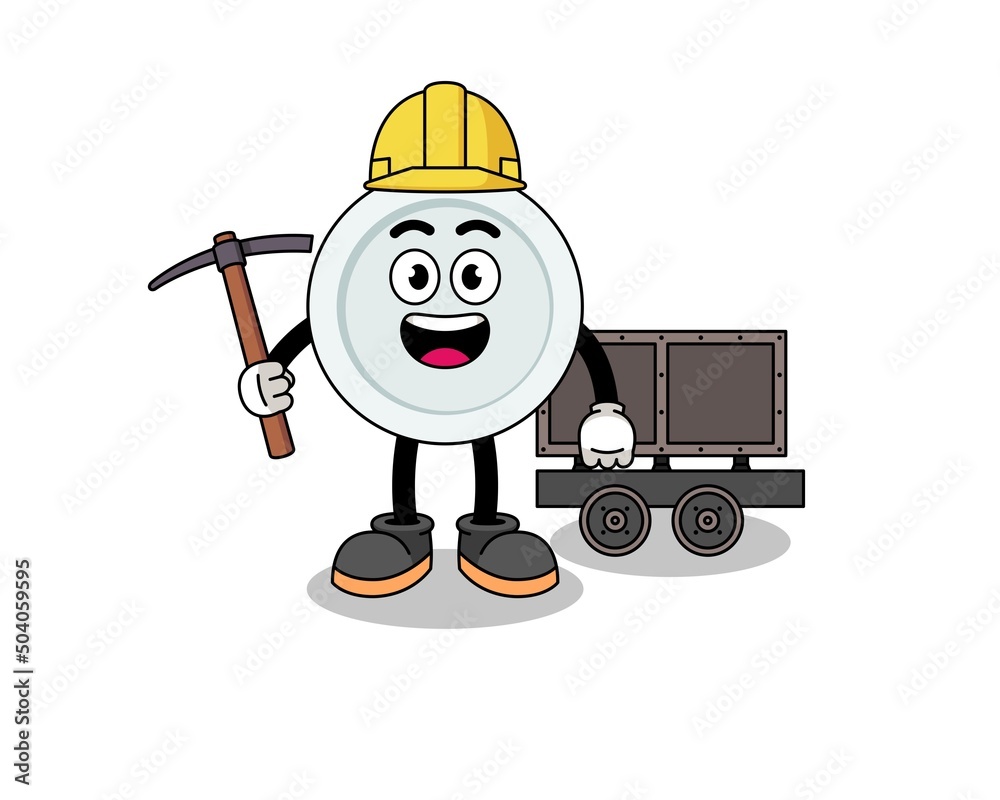 Mascot Illustration of plate miner