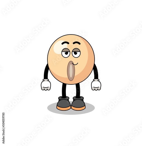 soy bean cartoon couple with shy pose