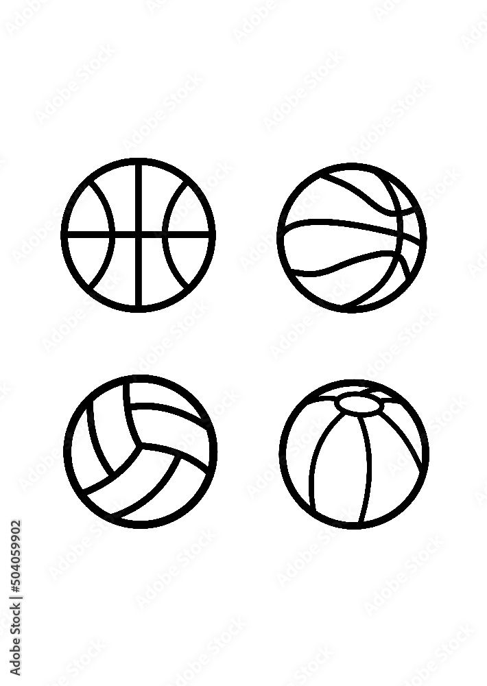 Set sport balls grunge Set sport balls grunge
