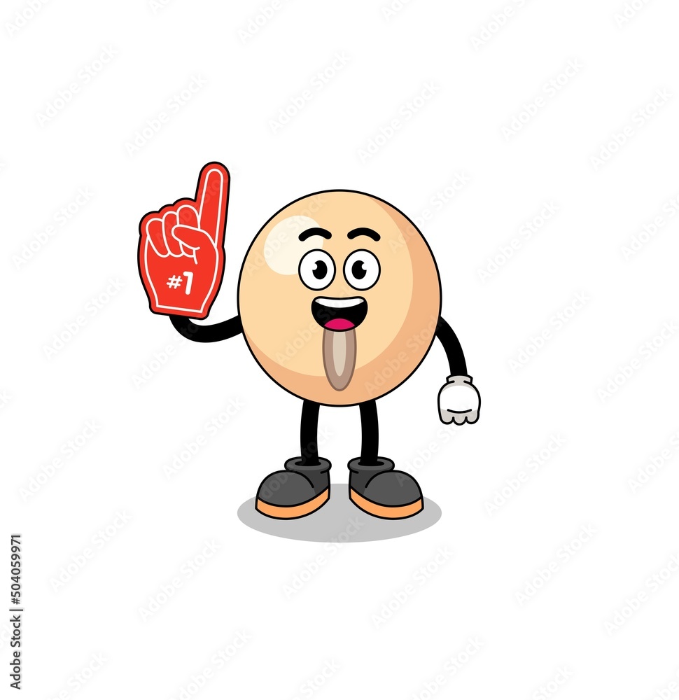 Cartoon mascot of soy bean number 1 fans Cartoon mascot of soy bean number 1 fans