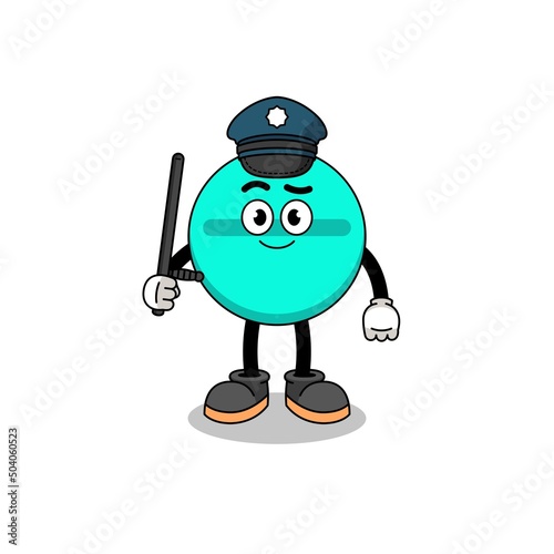 Cartoon Illustration of medicine tablet police