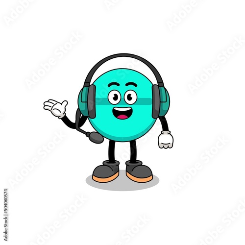 Mascot Illustration of medicine tablet as a customer services