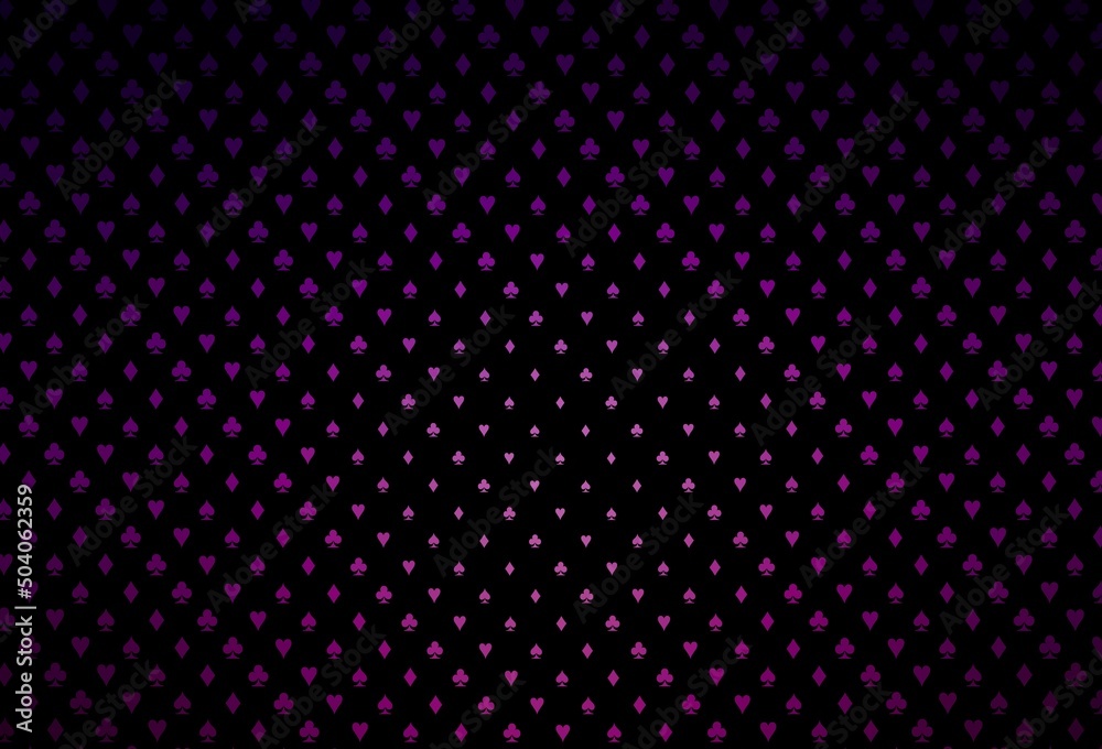 Dark purple vector background with cards signs. Dark purple vector background with cards signs.
