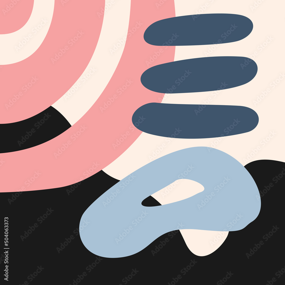 Obraz premium Modern illusration with simple flat abstract shapes