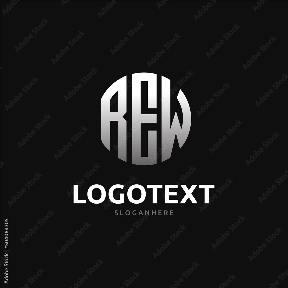 Rew Monogram Logo Rew Circle Font Round Monogram Rew Letters Three rew-monogram-logo-rew-circle-font-round-monogram-rew-letters-three