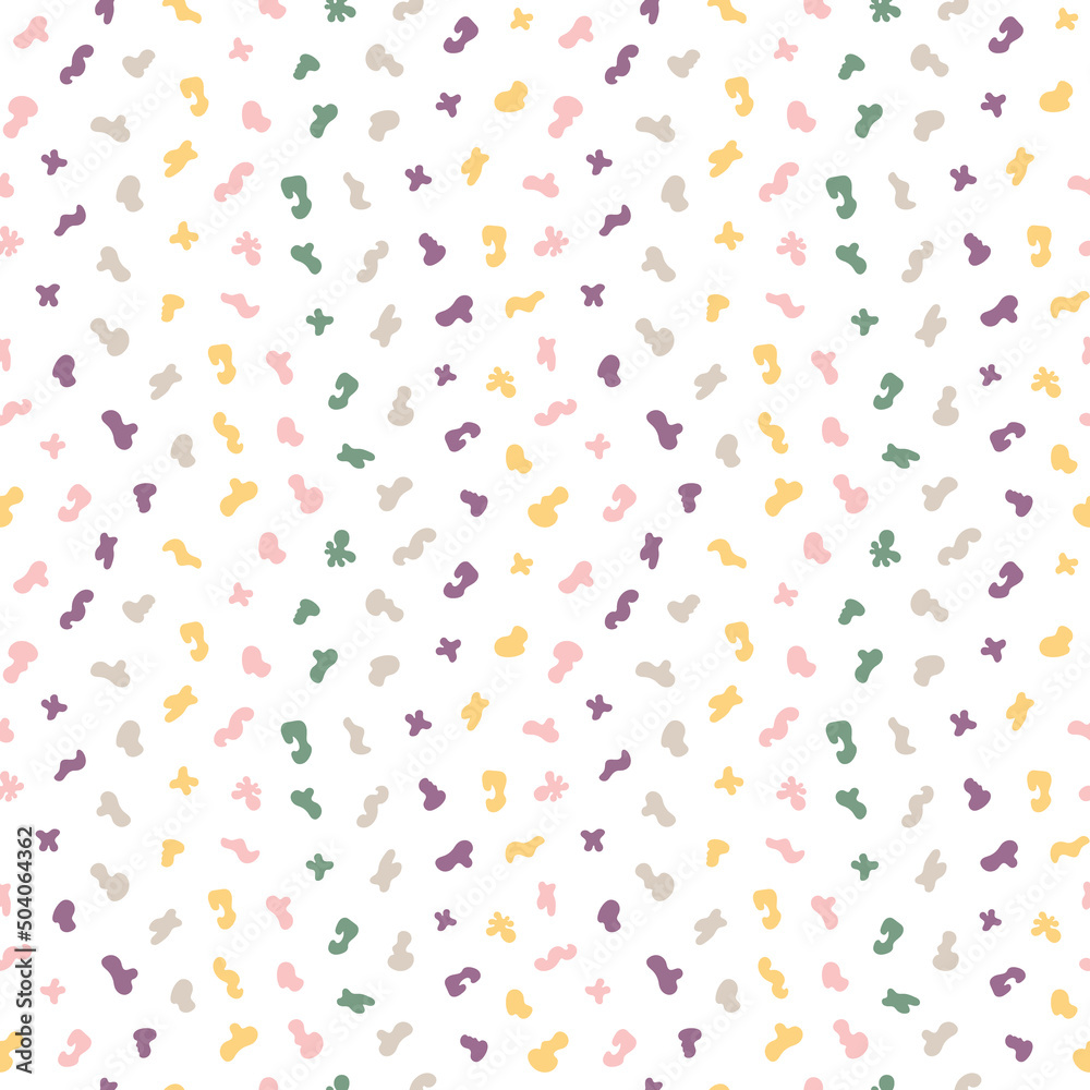 Abstract seamless pattern. Simple organic shape. Colorful surface design