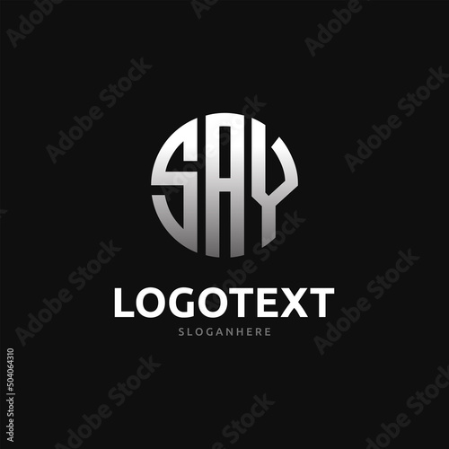 Say Monogram logo, Say Circle font, Round monogram Say letters, three letters logo