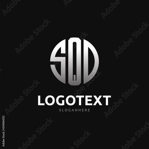 Sqd Monogram logo, Sqd Circle font, Round monogram Sqd letters, three letters logo