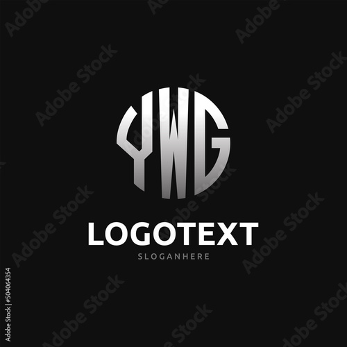 Ywg Monogram logo, Ywg Circle font, Round monogram Ywg letters, three letters logo
