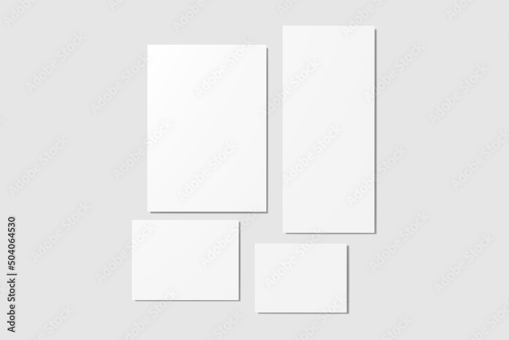 Blank Stationery Mockup top View angle Blank Stationery Mockup top View angle