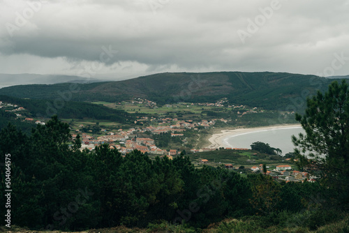 view of Fisterra from Monte Facho in spain photo