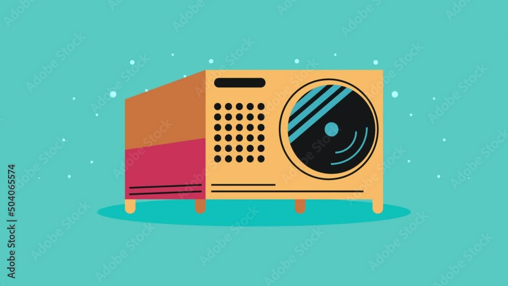 cinematographic video player machine animation