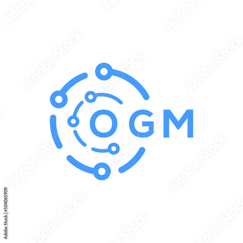 OGM technology letter logo design on white background. OGM creative initials technology letter logo concept. OGM technology letter design. 