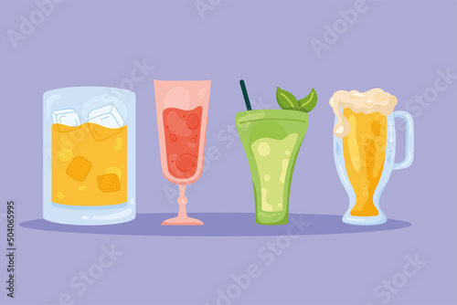 cocktails drinks four icons