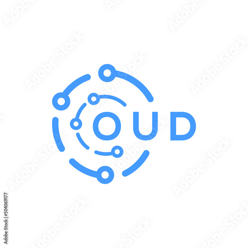OUD technology letter logo design on white  background. OUD creative initials technology letter logo concept. OUD technology letter design.
