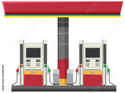 Gas station with petrol pump