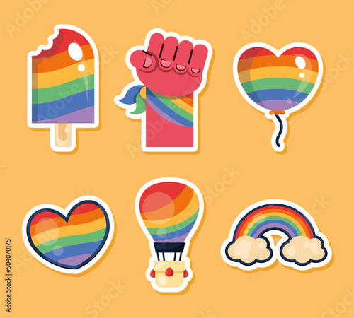 six lgtbiq community icons