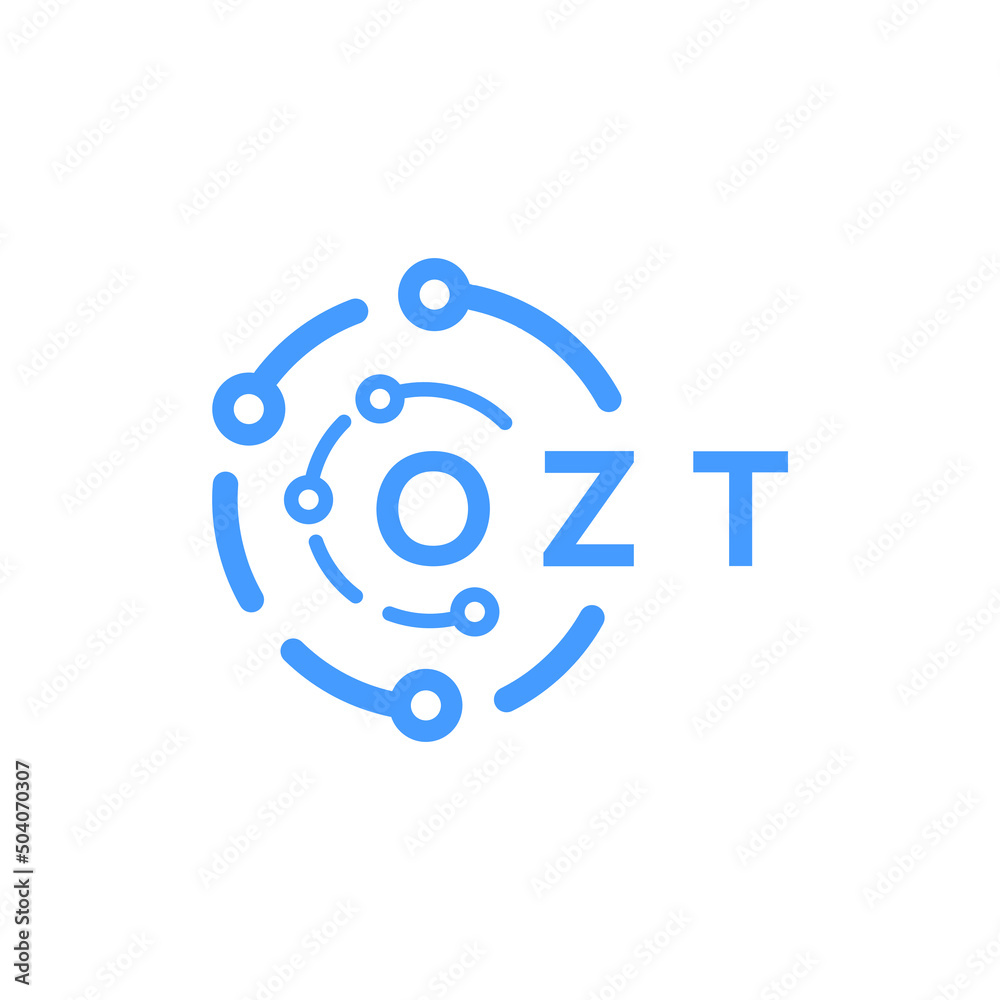 OZT technology letter logo design on white  background. OZT creative initials technology letter logo concept. OZT technology letter design.
