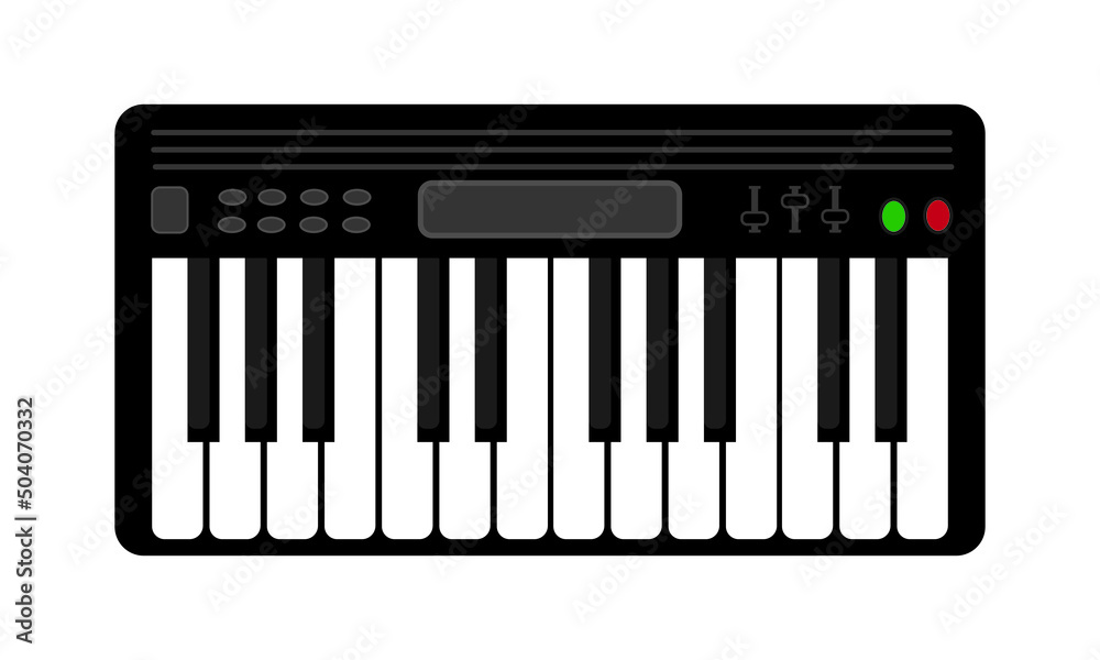 Piano music keyboard vector. Electronic synthesizer icon. Piano music keyboard vector. Electronic synthesizer icon.
