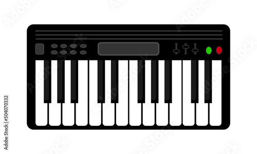 Piano music keyboard vector. Electronic synthesizer icon.