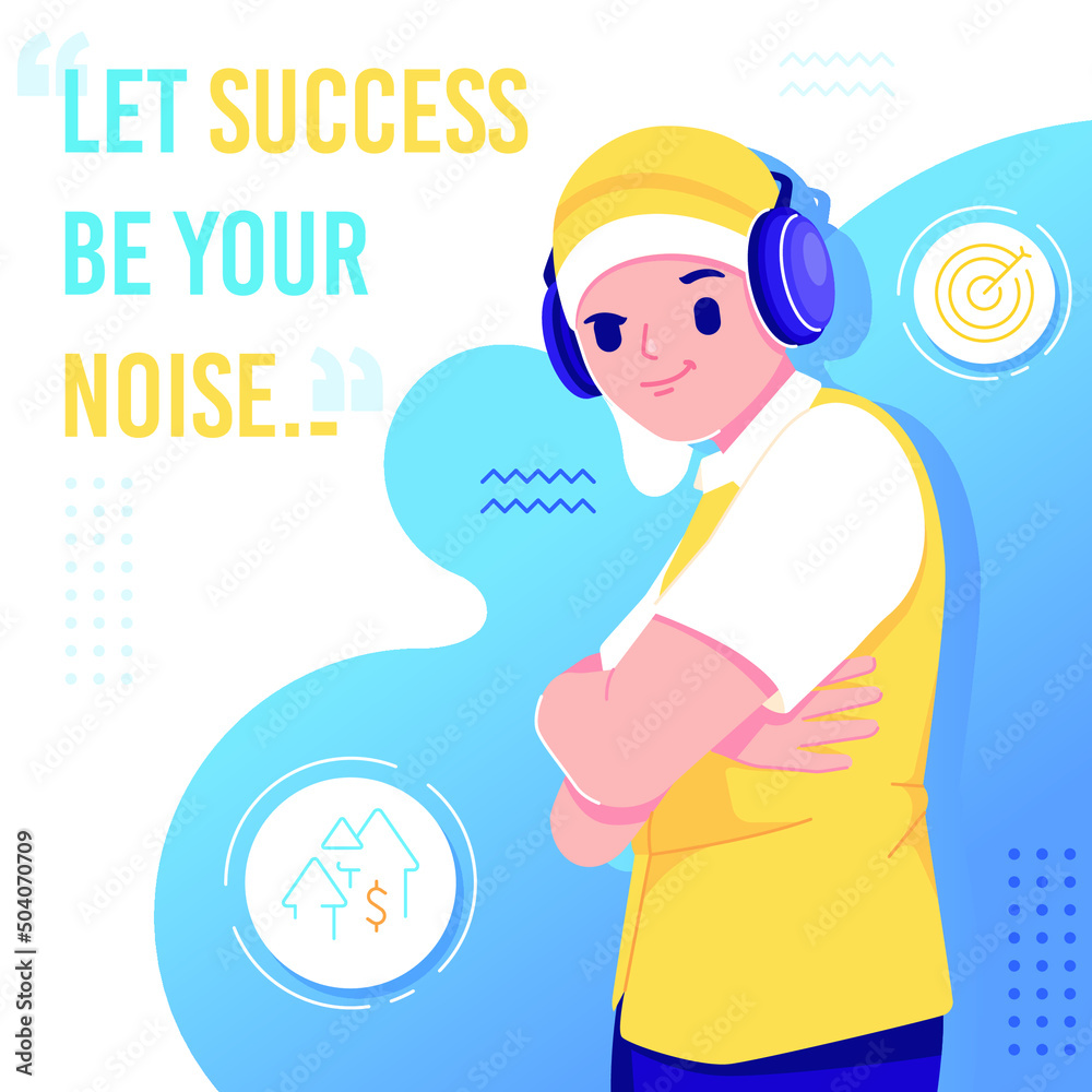 success quotes flat design illustration concept success quotes flat design illustration concept