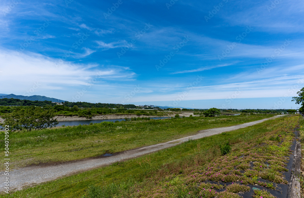 神奈川県を流れる相模川の風景