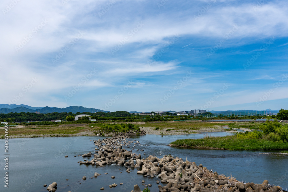 神奈川県を流れる相模川の風景