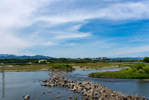 神奈川県を流れる相模川の風景