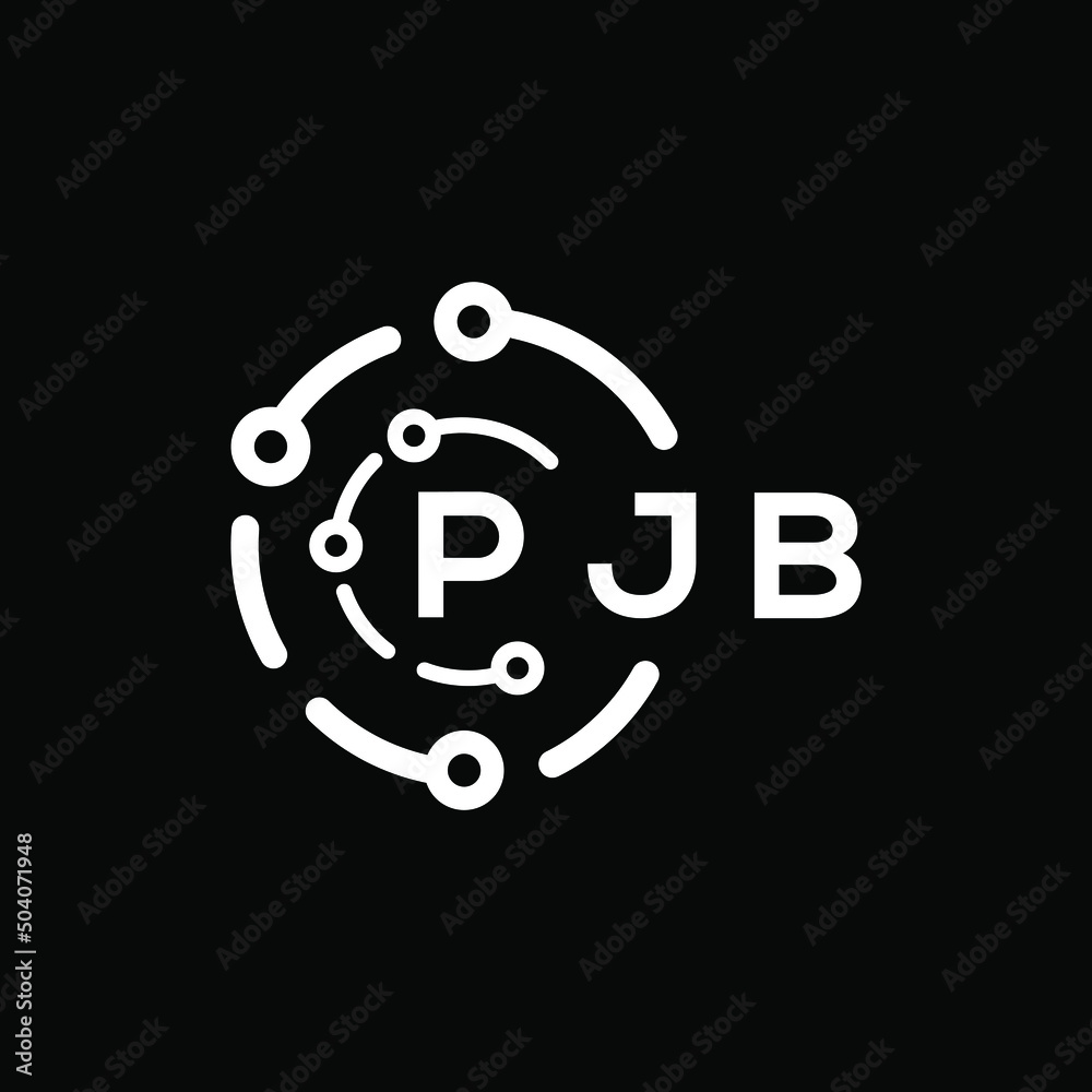 PJB technology letter logo design on black background. PJB creative initials technology letter logo concept. PJB technology letter design. PJB technology letter logo design on black background. PJB creative initials technology letter logo concept. PJB technology letter design.