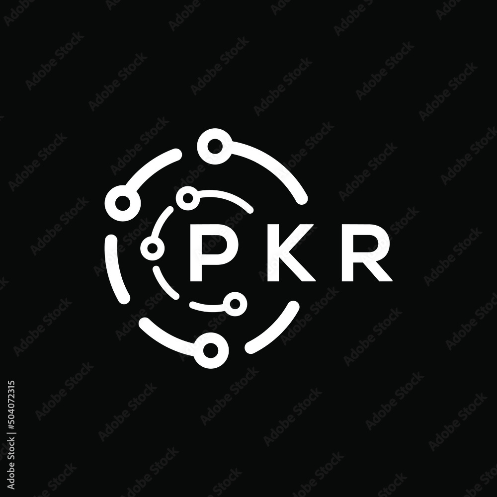 PKR technology letter logo design on black background. PKR creative initials technology letter logo concept. PKR technology letter design. PKR technology letter logo design on black background. PKR creative initials technology letter logo concept. PKR technology letter design.