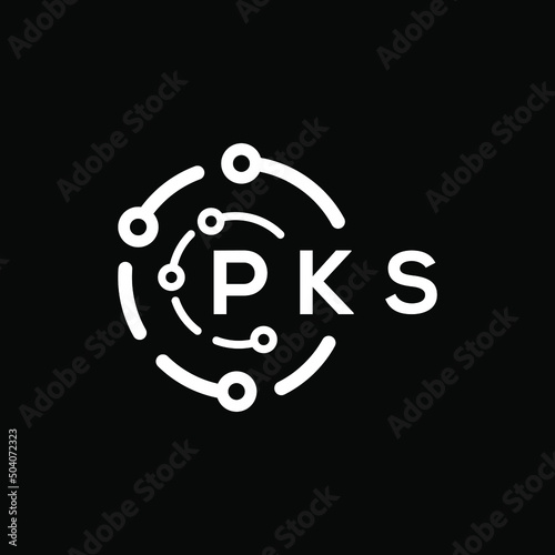 PKS technology letter logo design on black  background. PKS creative initials technology letter logo concept. PKS technology letter design. photo