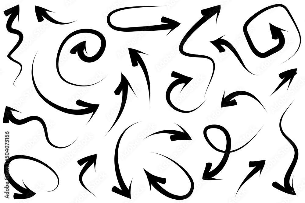 set of hand drawn arrows .Vector doodle design elements. Illustration on white background.for business infographic, banner, web and concept design. set of hand drawn arrows .Vector doodle design elements. Illustration on white background.for business infographic, banner, web and concept design.