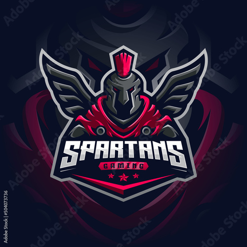 Spartan Mascot Esport Logo Design Illustration For Gaming Team