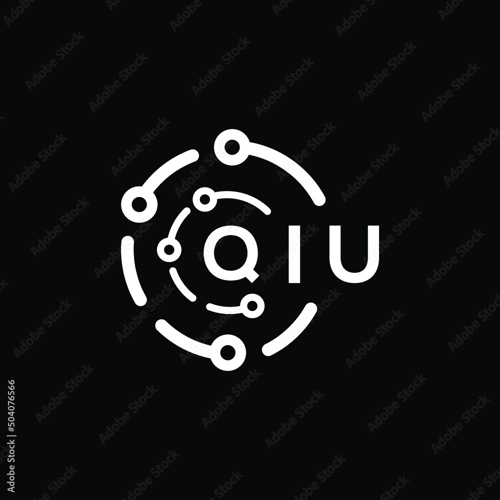 QIU technology letter logo design on black background. QIU creative initials technology letter logo concept. QIU technology letter design. QIU technology letter logo design on black background. QIU creative initials technology letter logo concept. QIU technology letter design.