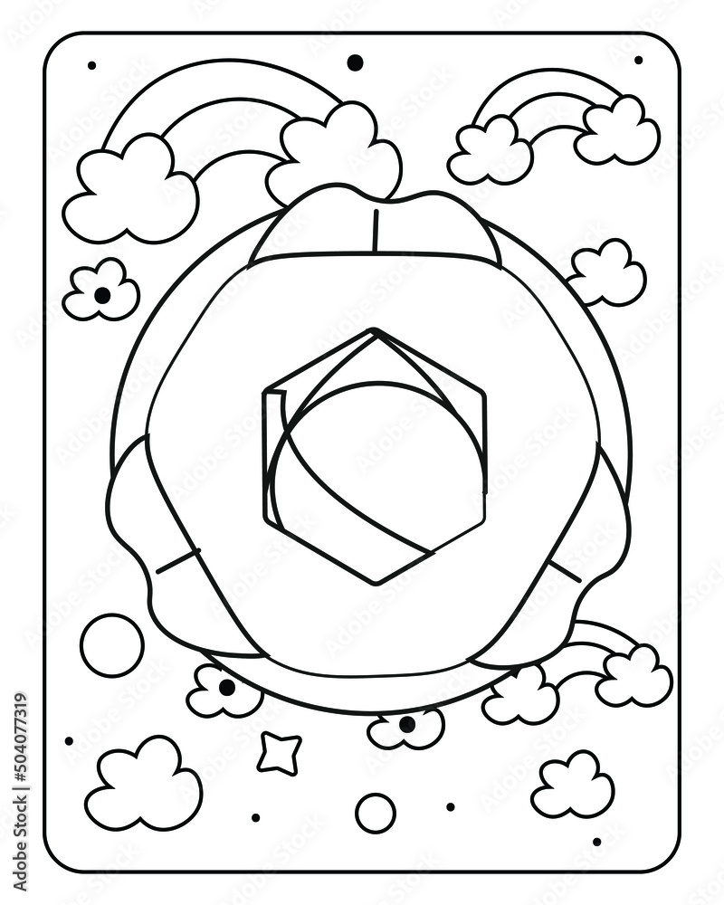 Baby toy coloring page, kids coloring page, toy line art design, Stock