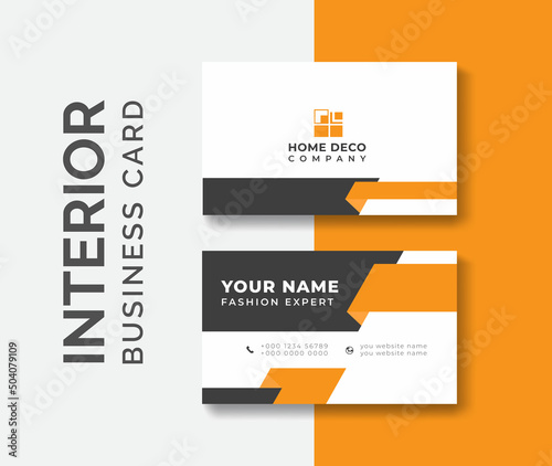 Interior Business Card Design Template, Corporate Real estate Business card