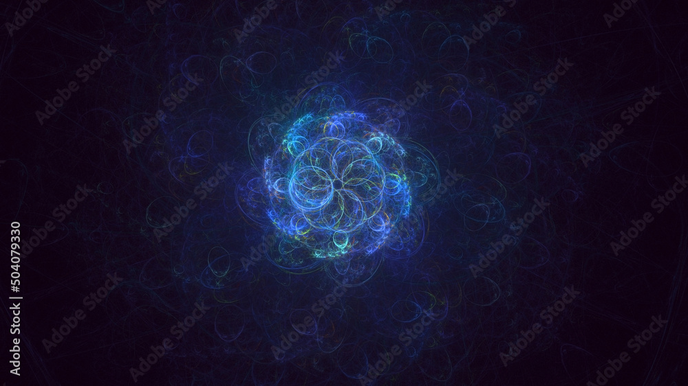 3D rendering abstract round light background