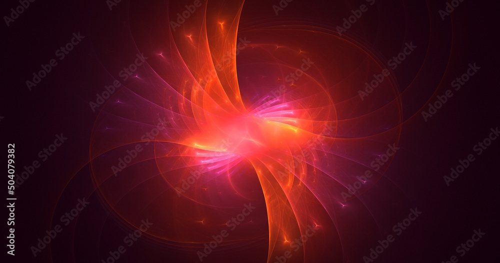 3D rendering abstract multicolor fractal light background